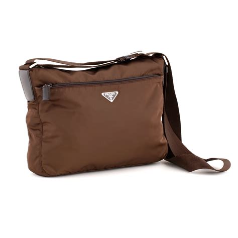 prada briefcase brown|Prada nylon pouch bag.